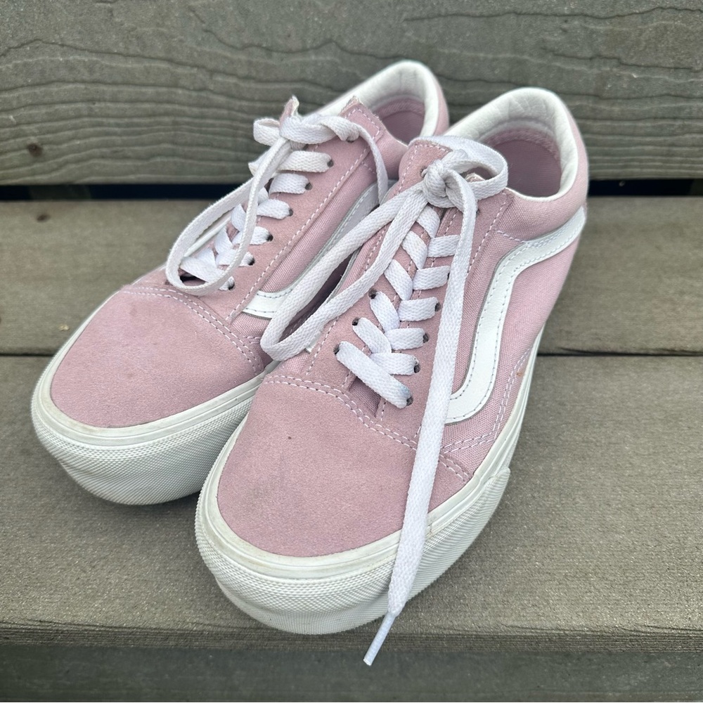 Vans Old Skool Platform Stackform Suede Skate Shoes Lilac Size 6.5 - Picture 3 of 5